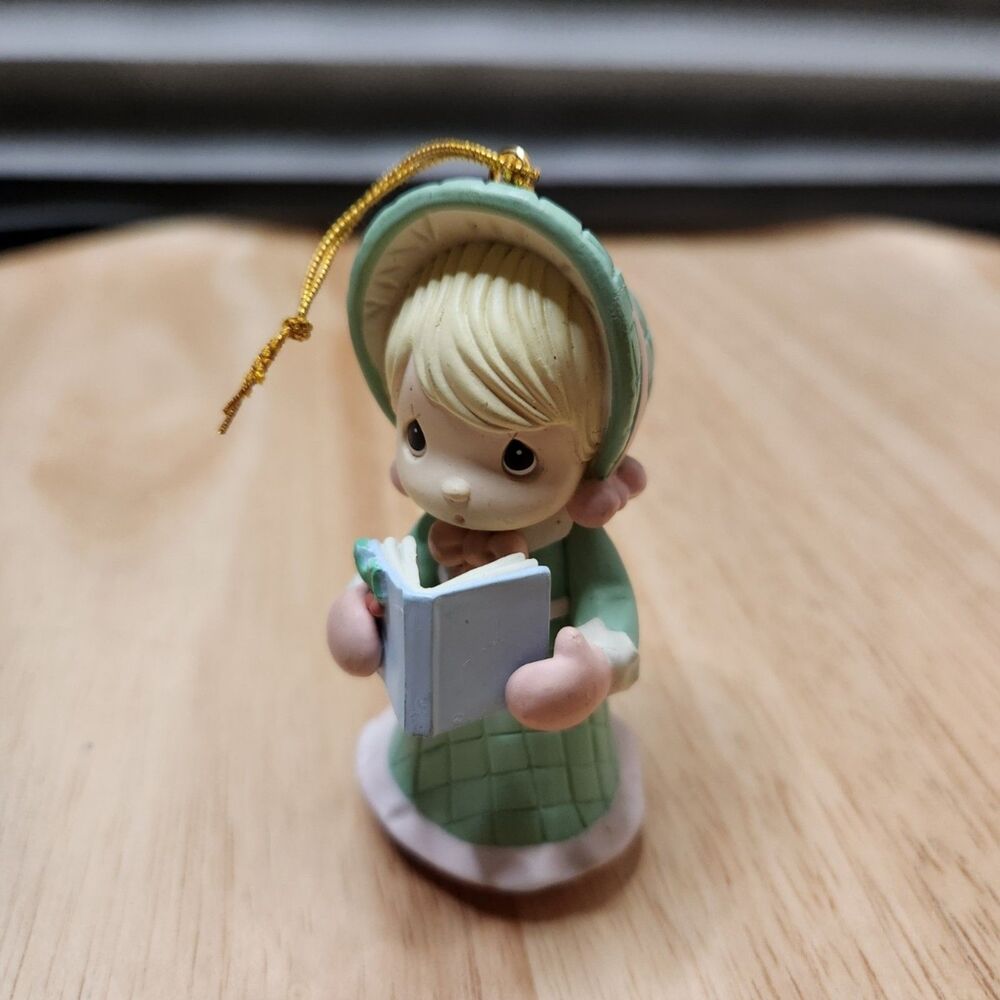 1995 Precious Moments girl singing from song book ornament